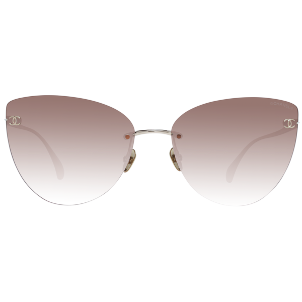 Chanel Solglasögon Guld / Brun, CAT EYE Titanium
