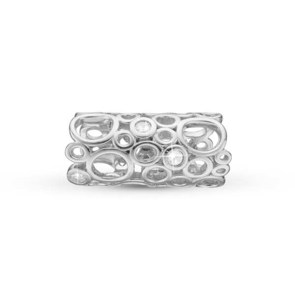 Christina berlock i silver, Love Wide, With White Topaz. 6 mm modell 630-S81