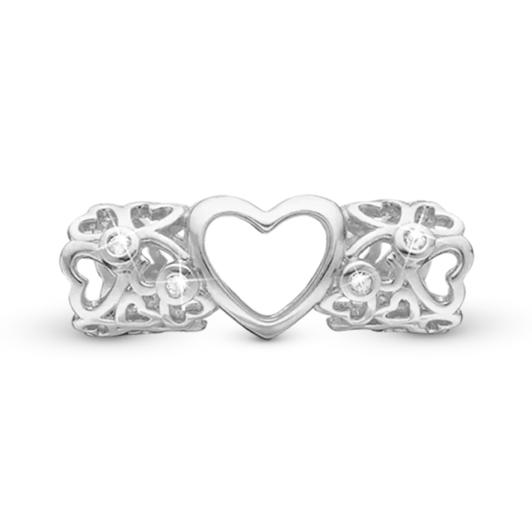 Christina charmhjärta i silver, Forever And Ever Wide, Med Vit Topas sten. 6 mm modell 630-S78
