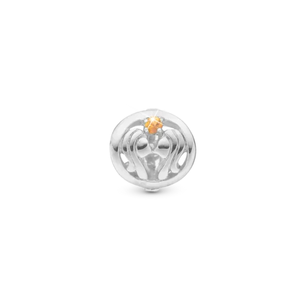 Christina berlock Gemini Zodiac Silver, Med Orange Sten. 6 mm