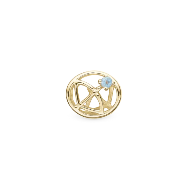 Christina berlock Skytten stjärntecken Guldpläterat Silver Med Blå Topaz, 4 mm Modell 623-G64