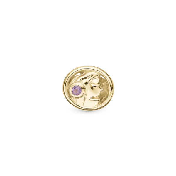 Christina berlock Jungfru Zodiac Förgyllt silver med lila ametist, 4 mm modell 623-G61