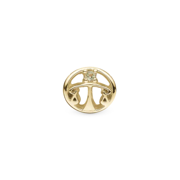 Christina charmar zodiakens skalor Förgyllt silver, med grön peridotsten 4 mm modell 623-G62