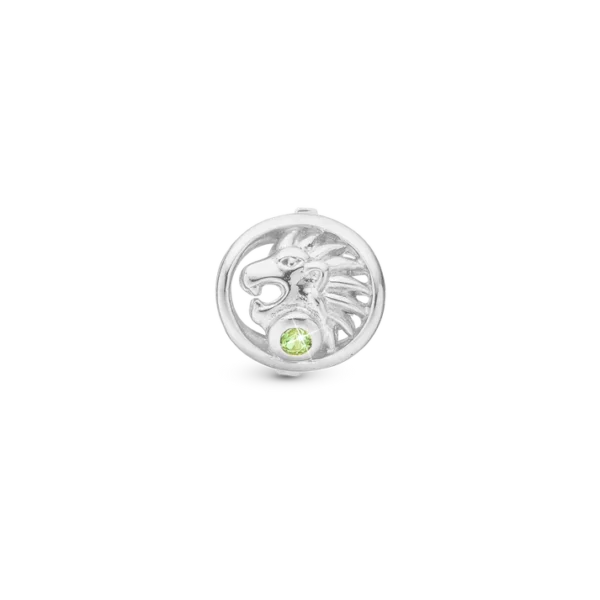 Christina berlock Leo Zodiac Silver, Med Grön Sten. 6 mm