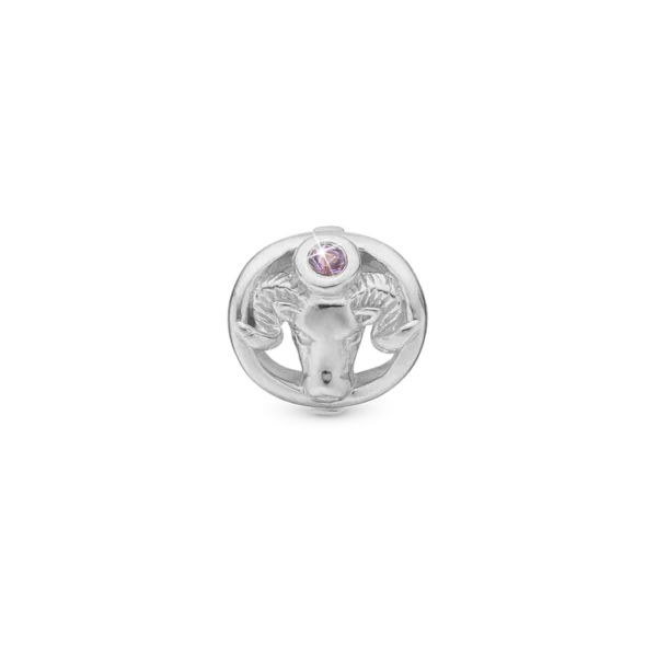 Christina berlock Aries Zodiac Silver, Med Lila Sten. 6 mm