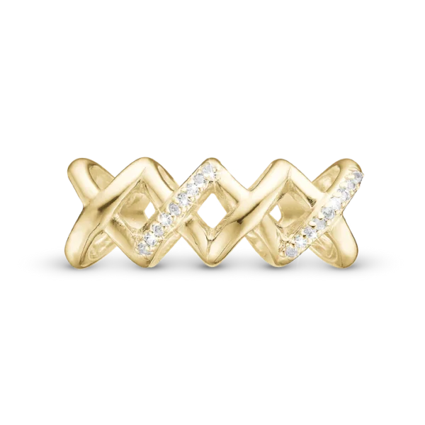 Christina berlock Förgyllt Silver Med 18 Vita Topazstenar 4 mm Modell 623-G182