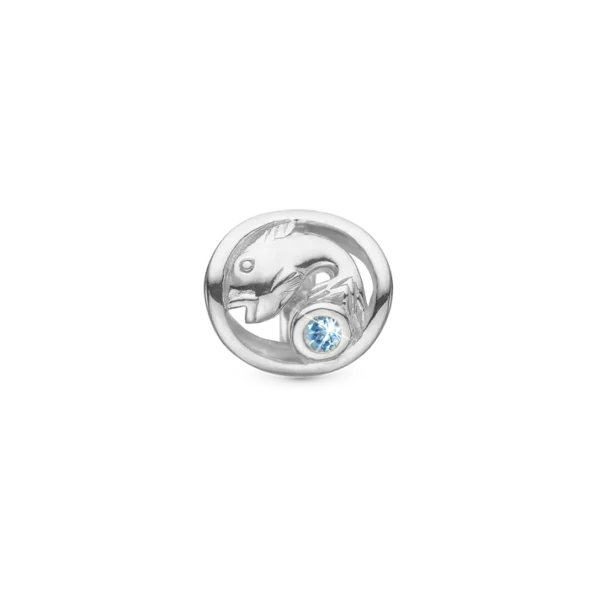 Christina berlock Fiskarna Zodiac Silver, Med Vit Sten. 6 mm