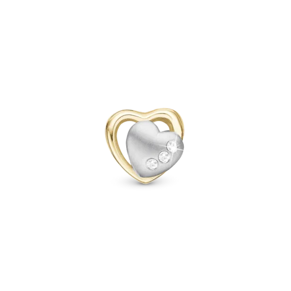 Christina berlock hjärta Bicolor SilverFor 4 Mm Läder och Silver armband