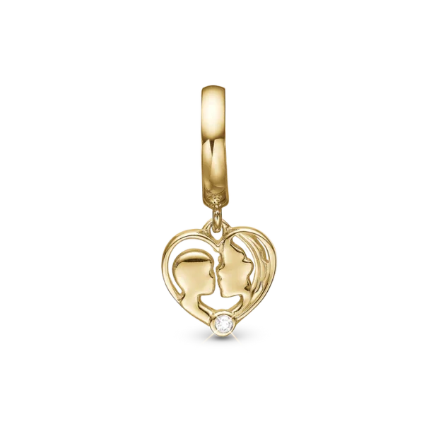 Christina berlock mor och barn hjärta Guldpläterad - 6 mm - Modell 610-G67