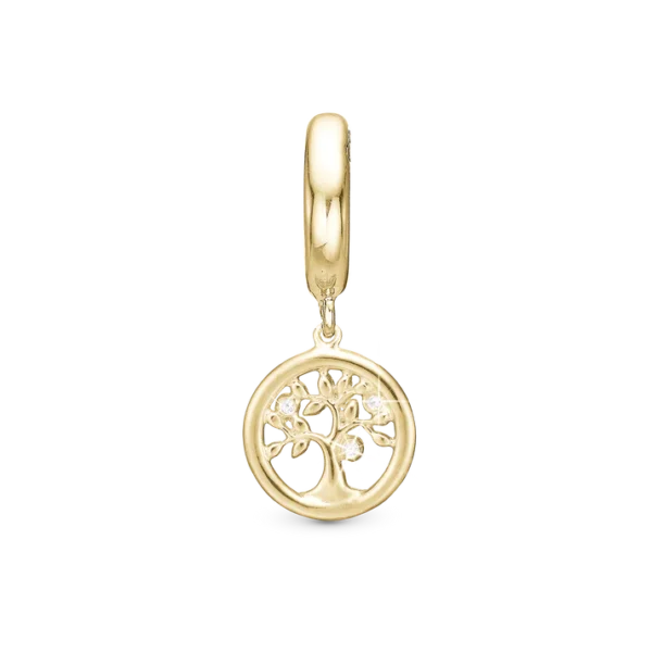 Christina charm tree of life Förgyllt silver, med stenar - 6 mm