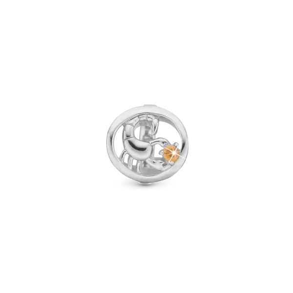 Christina berlock Scorpio Zodiac i Silver Med Gul Sten. 6 mm