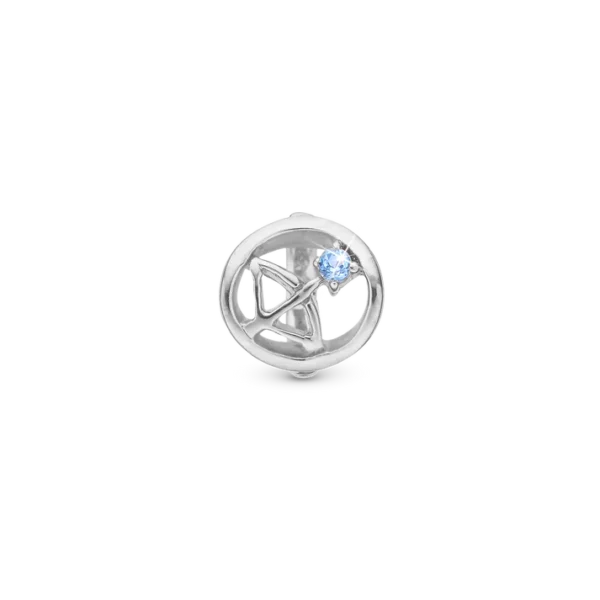 Christina berlock Skytten Zodiac Silver, Med Blå Sten. 6 mm