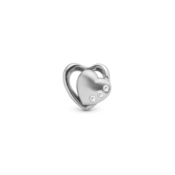 Christina berlockhjärta i silver, Hearts 2-ton. 6 mm