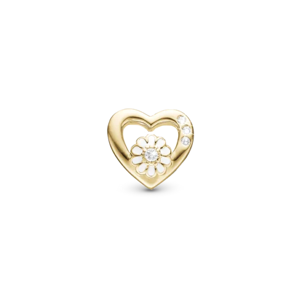 Christina charm Daisy hjärta i förgylld. 6 mm modell 650-G43