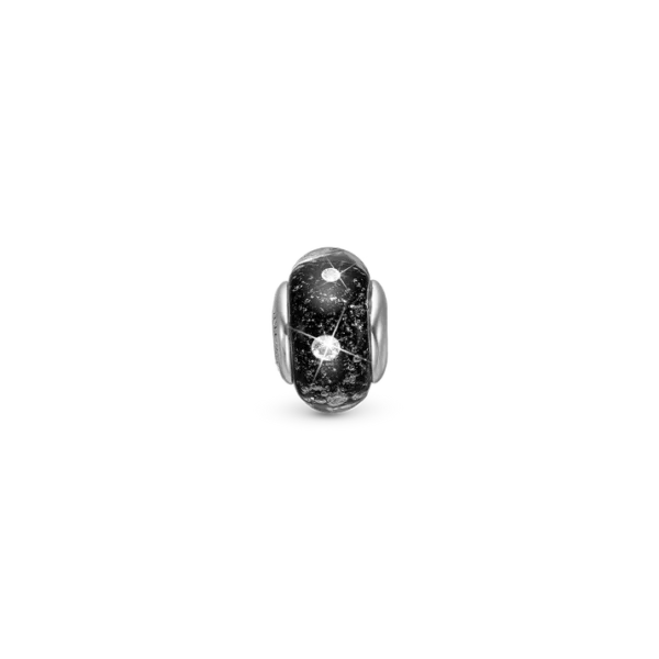 Christina berlock Silver Svart Glas - 6 mm Modell 630-S153