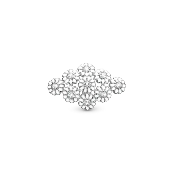 Christina berlock tusensköna i silver - Cluster Of 9 Daisies Vit Emalj. 6 mm modell 630-S114