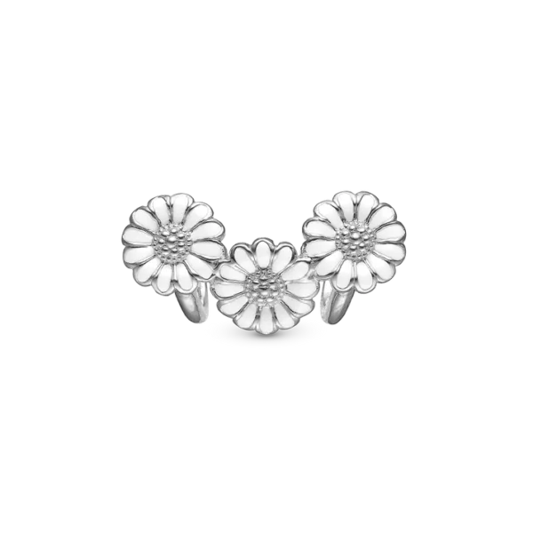 Christina berlock tusensköna i silver - Three Daisies - 6 mm Modell 630-S116Vit
