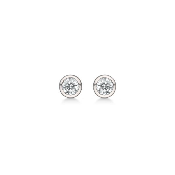 Silver öronproppar 4 mm. synt. cubic zirconia med bred rörhylsa