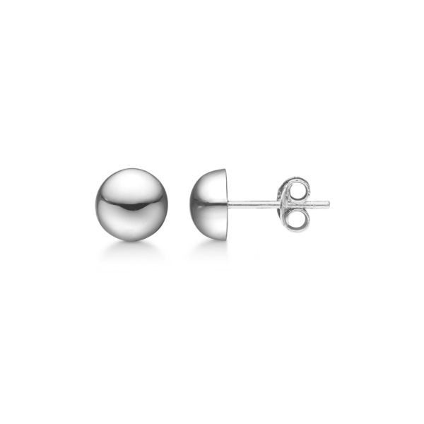 Silver öronproppar halvklot 8 mm.