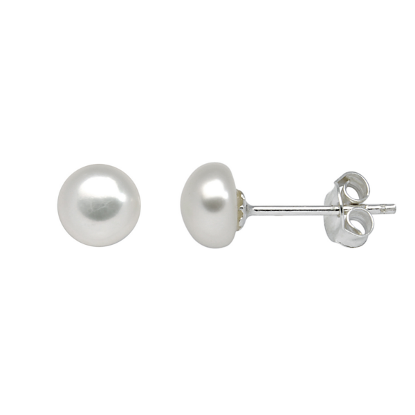 Klassiska pärlörhängen i silver 6 mm.