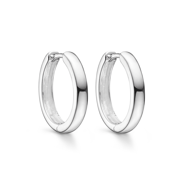 Silver Creole örhängen. 3 x 18 mm.