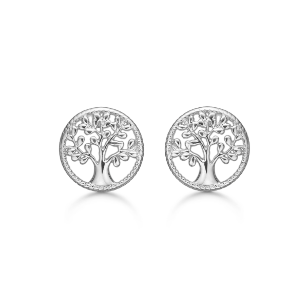 Støvring livets träd örhängen i silver - Ø12 mm