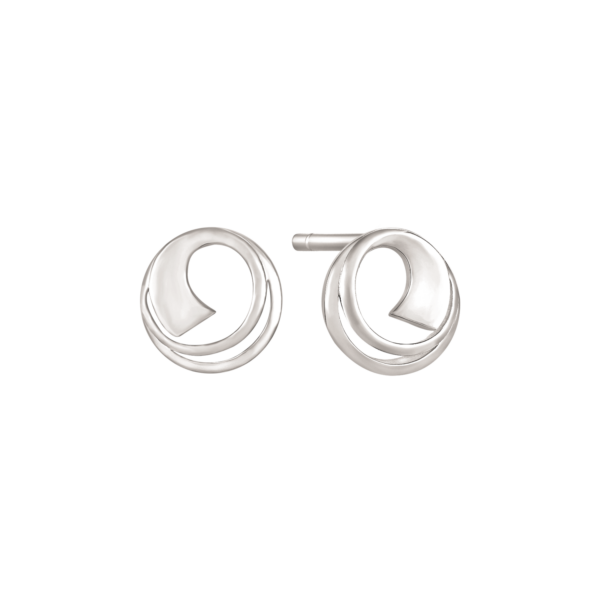 Silver örhängen cirkel med 2 streck