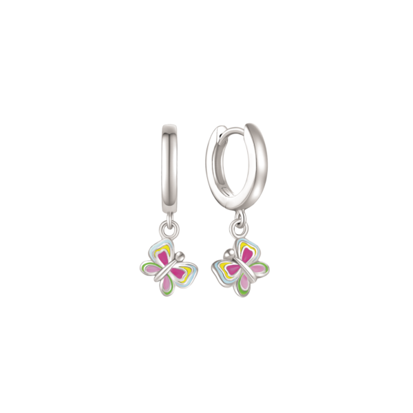 Kreoler i silver, med blomsterhängen