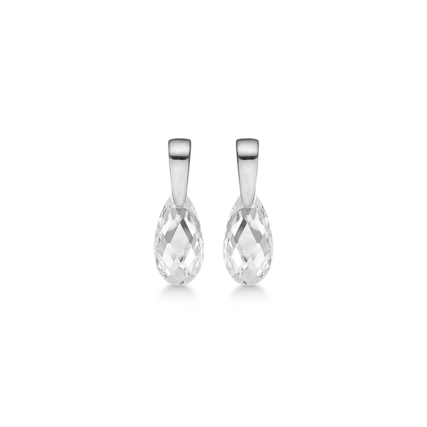 Silver öronproppar rodiumpläterade droppfasettslipade fasettslipade zirkoner.