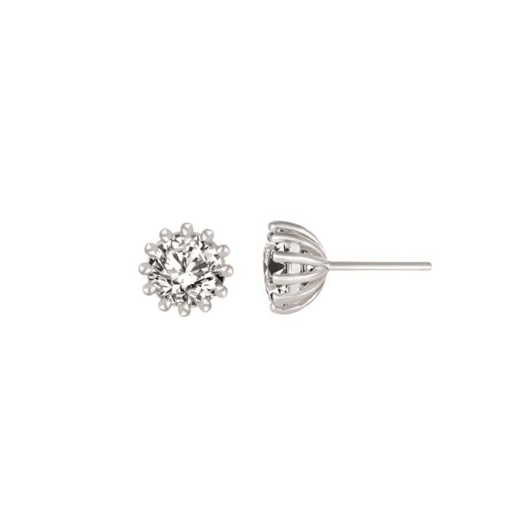 Silver öronproppar 4 mm med zirconia