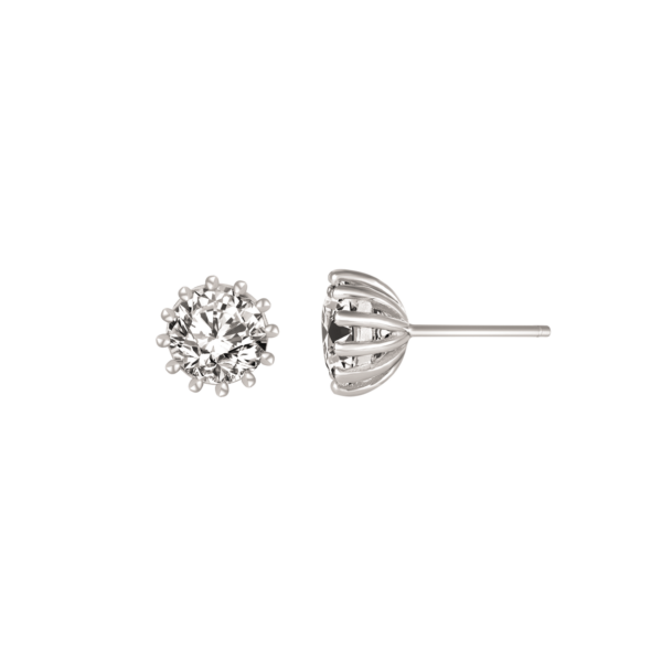Silver öronproppar 6 mm med zirkonia