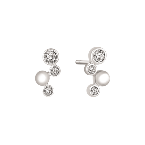 Silver nitar 4 runda, 3 med zirconia och 1 klar