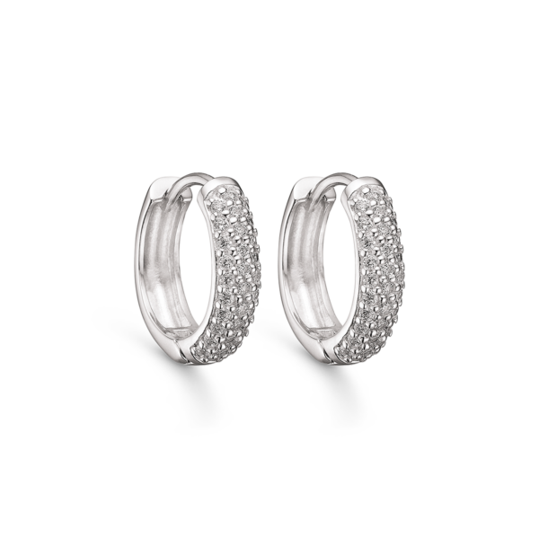 sølv hoops med sten