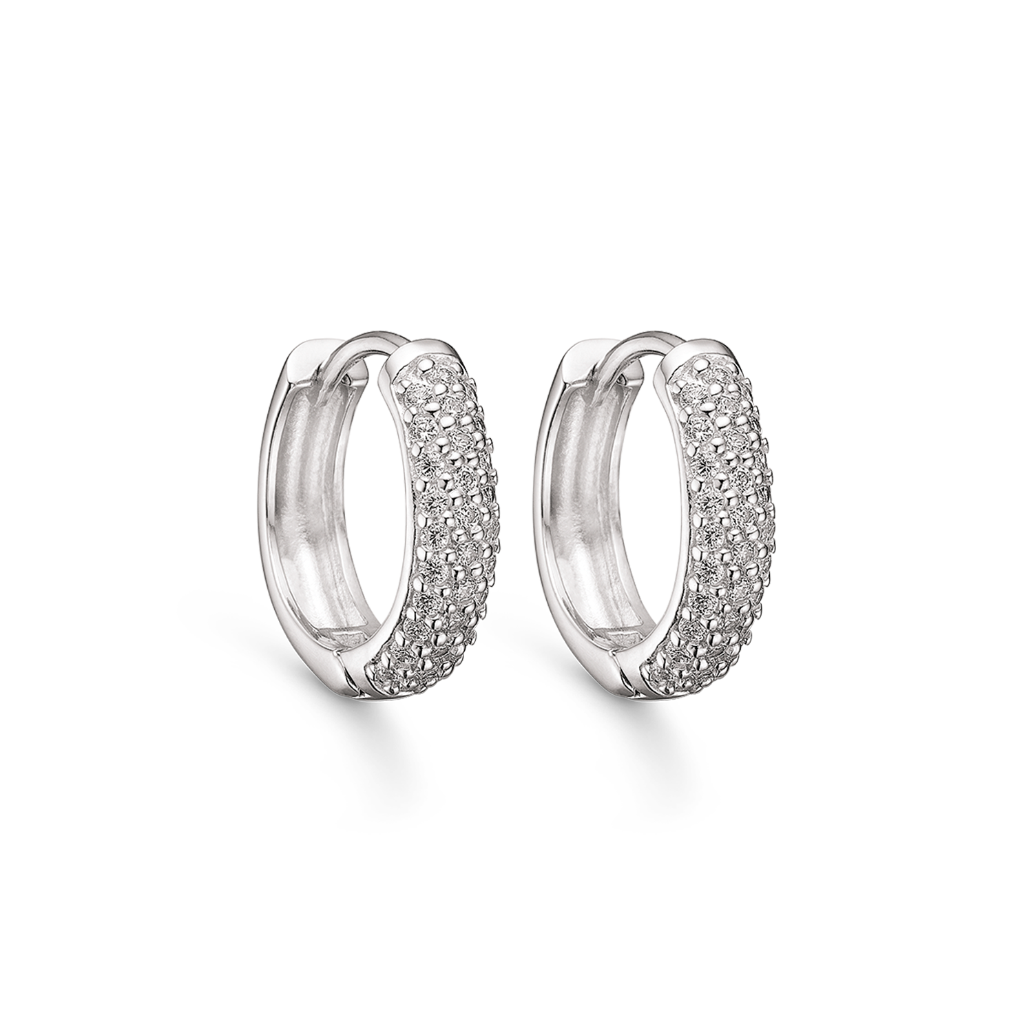 sølv hoops med sten