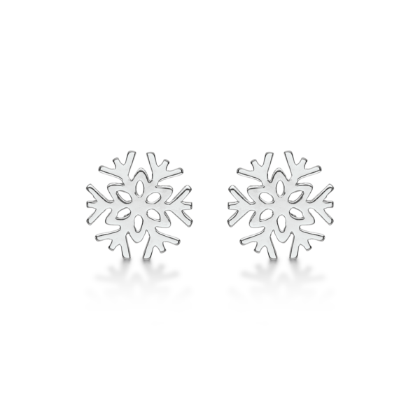 Silverörhängen med rodiumpläterade snöflingor.