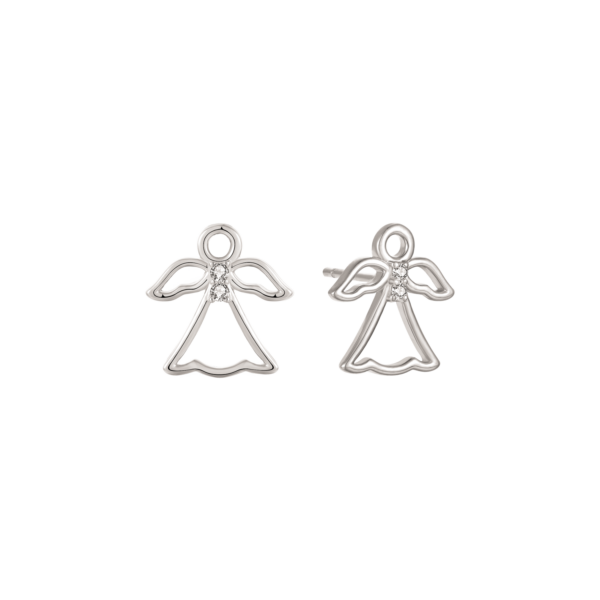 Silver örhängen ängel med zirconia Mått: 13 x 12,6 x 1,5 mm