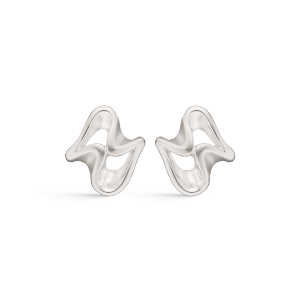 Silver öronproppar rodiumpläterade 2 trasiga rosetter.