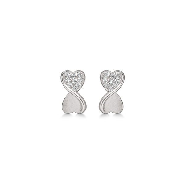 Infinity örhängen silver öronnubbar evighetsskylt matt och med facetterad zirkon