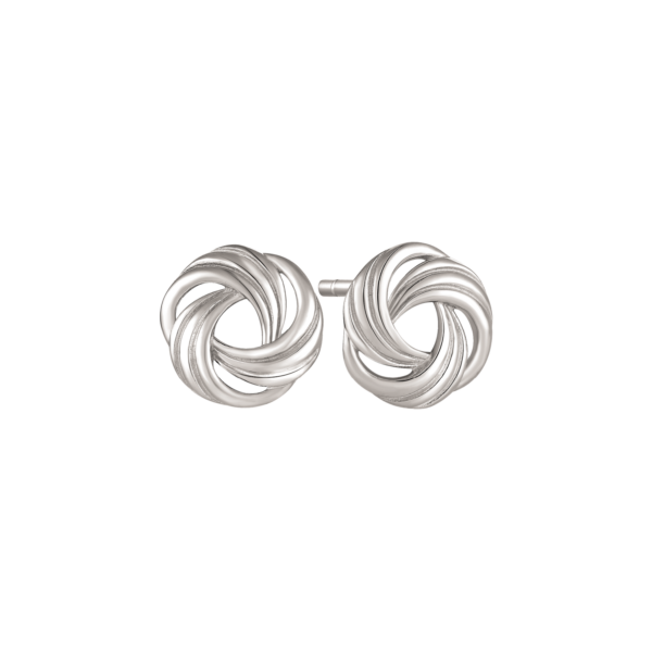Silver örhängen flätad cirkel