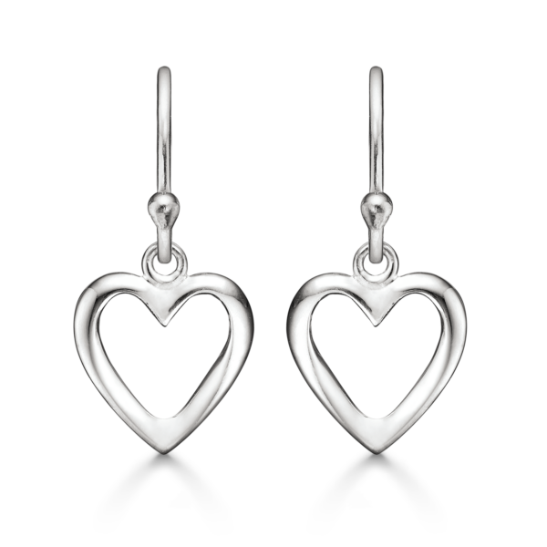 Dammring silverhängande örhängen med hjärtsymbol
