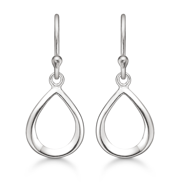 Støvring design Droppformade hängande örhängen i silver