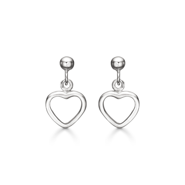 Støvring Dangle örhängen i silver med hjärtsymbol