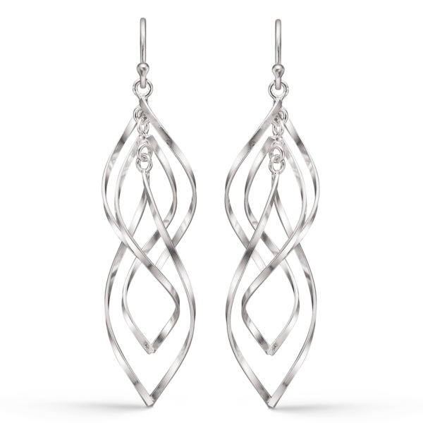 Silverörhänge 3 tvinnade droppar inuti varandra