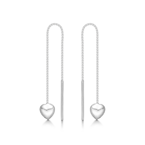 Støvring design Kedjeörhängen i silver med hjärta på en venetiansk kedja.