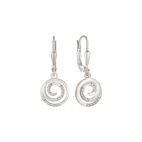 Silver öronproppar 3 cirklar smygde in i varandra med zirconia