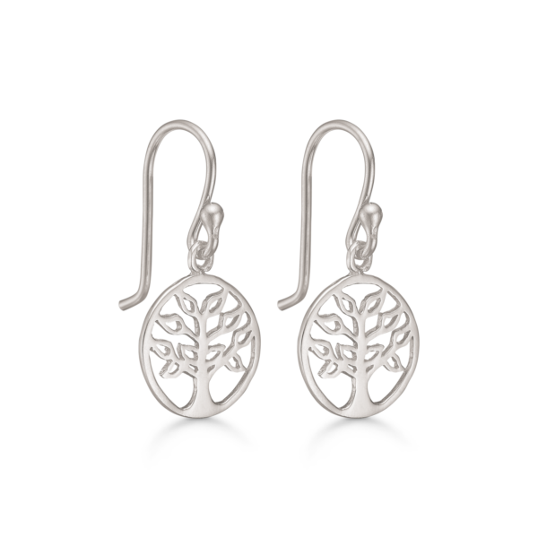 Støvring livets träd dinglande örhängen i silver - Ø12 mm