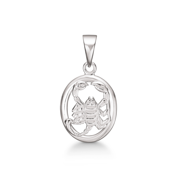 Silverhänge stjärntecken Skorpionen. Mått: 13 x 12,5 mm.