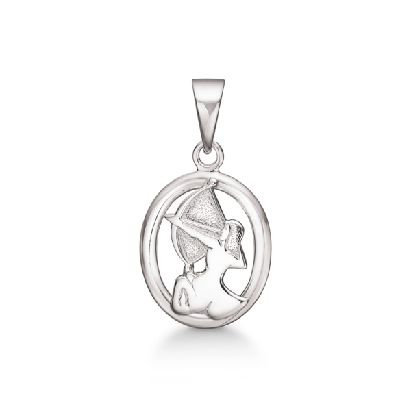 Silverhänge stjärntecken Skytten. Mått: 13 x 12,5 mm.