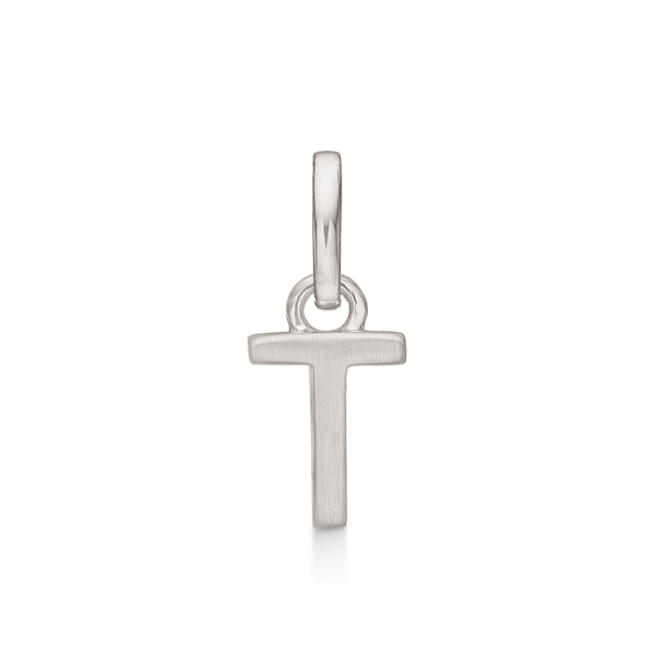 Bokstavshänge Silver T. Mått: 7 x 5,5 x 3,3 mm.