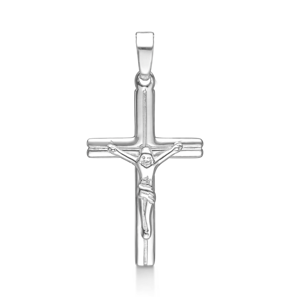 Silverhängekors med Kristus 26 mm. Mått 30 x 17 mm.